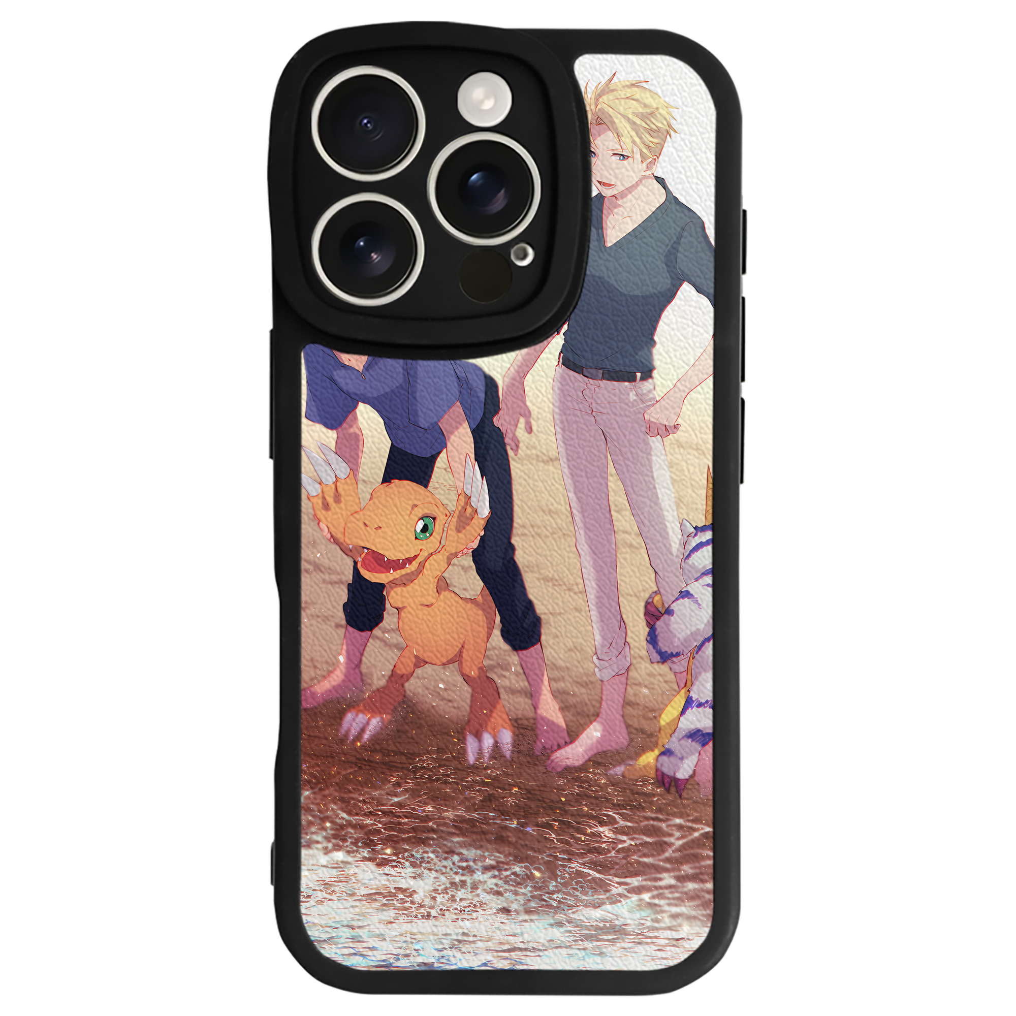 （画像用） Digimon デジタルモンスター/デジモン 【iPhone 16シリーズ対応】シリコンスマホケース（レザー調） 材質：シリコン